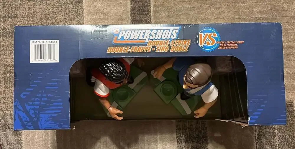 PowerShots Double-Strike Mini Soccer Game Set w/ 4 Figures & 2 Goals New
